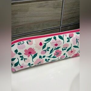 kate spade Floral Pink and Green Zip Pouch